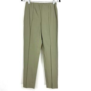 Basler $295 Cotton Blend Stretch Trouser Pants Pull On Sz 4 Khaki Green Casual